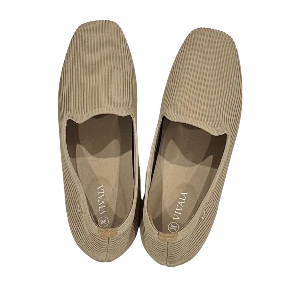 Vivaia Square Toe Water Repellent Loafers Samantha Walker Almond EU 40 US 9-9.5